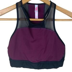 Victoria’s Secret PINK Purple Black Mesh Racerback Sports Bra